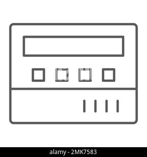 Taximeter thin line icon, taxi and service, carsharing sign, vector graphics, a linear pattern on a white background, eps 10. Stock Vector