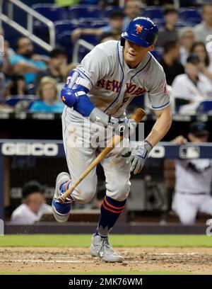 St. Louis, United States. 27th Apr, 2022. New York Mets Brandon Nimmo  jesters to his dugout after hitting a two RBI double in the second inning  against the St. Louis Cardinals at