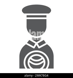 Taxi driver glyph icon, person and car, cab driver sign, vector graphics, a solid pattern on a white background, eps 10. Stock Vector
