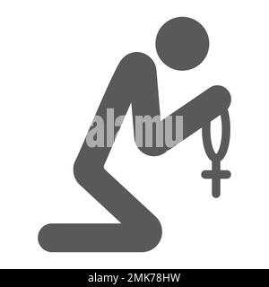 Prayer glyph icon, religious and pray, person sign, vector graphics, a solid pattern on a white background, eps 10. Stock Vector