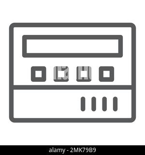 Taximeter line icon, taxi and service, carsharing sign, vector graphics, a linear pattern on a white background, eps 10. Stock Vector
