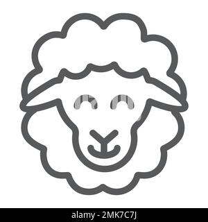 Sheep line icon, animal and rural, lamb sign, vector graphics, a linear pattern on a white background, eps 10. Stock Vector