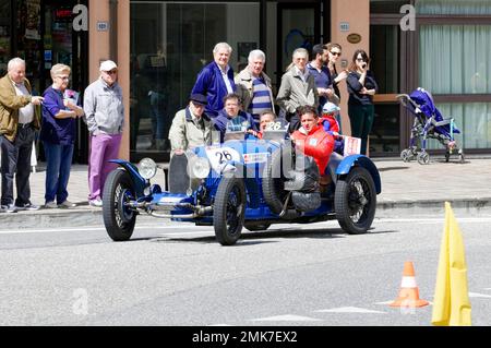 Mille Miglia 2014, No. 26 Bugatti T 37, built 1927 Vintage car race. San Marino, Italy Stock Photo