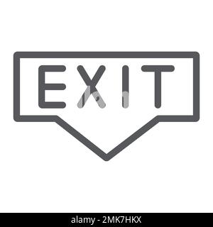 Exit line icon, emergency and doorway, evacuation sign, vector graphics, a linear pattern on a white background, eps 10. Stock Vector
