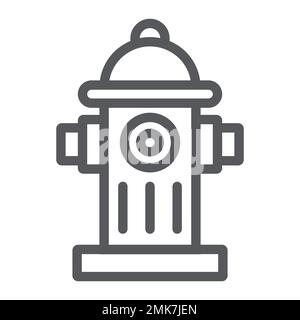 Fire hydrant line icon, equipment and protection, extinguish sign, vector graphics, a linear pattern on a white background, eps 10. Stock Vector