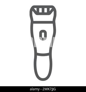 Electric shaver line icon, barber and hairstyle, hairclipper sign, vector graphics, a linear pattern on a white background, eps 10. Stock Vector