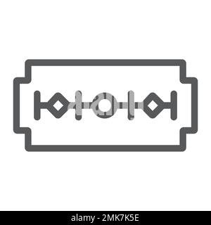 Razor blade line icon, barber and cut, edge sign, vector graphics, a linear pattern on a white background, eps 10. Stock Vector