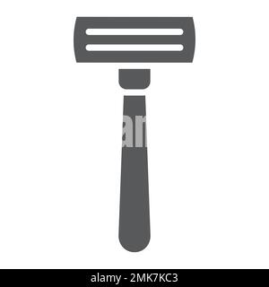 Razor glyph icon, barber and blade, shaver sign, vector graphics, a solid pattern on a white background, eps 10. Stock Vector