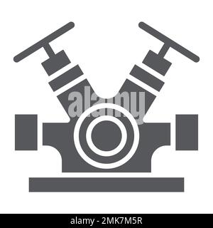 Hydrant system glyph icon, equipment and emergency, extinguisher faucet sign, vector graphics, a solid pattern on a white background, eps 10. Stock Vector
