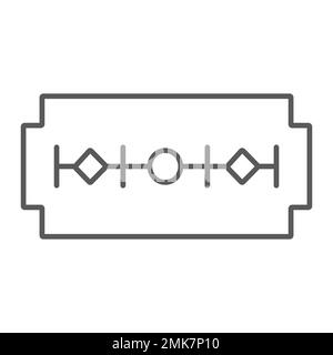 Razor blade thin line icon, barber and cut, edge sign, vector graphics, a linear pattern on a white background, eps 10. Stock Vector