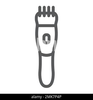 Electric clipper line icon, barber and hairstyle, electric shaver sign, vector graphics, a linear pattern on a white background, eps 10. Stock Vector