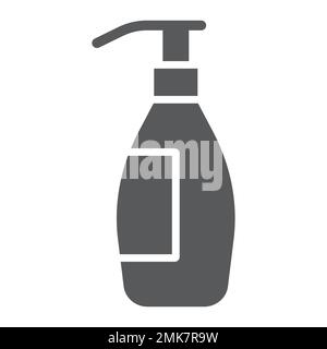 Shampoo glyph icon, container and beauty, bottle sign, vector graphics, a solid pattern on a white background, eps 10. Stock Vector