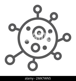 Virus line icon, bacterium and biology, microbe sign, vector graphics, a linear pattern on a white background, eps 10. Stock Vector