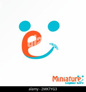 Unique Letter E font in Cute animal face image graphic icon logo design abstract concept vector stock. Can be used as a symbol related to cuteness. Stock Vector