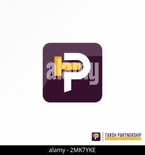 Letter TP or HP font with Simple and modern image graphic icon logo design abstract concept vector stock symbol related to initial or icon Stock Vector