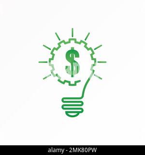Lamp or lighting with Dollar image graphic icon logo design abstract concept vector stock used as a symbol related to money management or smart Stock Vector