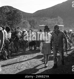 Atacama Plateau Desert Carnival Tradition Costume Latin America America animated Bolivian Bolivia custom crowded diverse carnival celebration Stock Photo