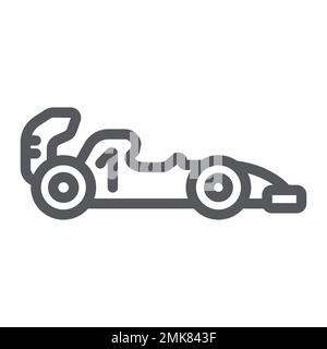 Formula 1 line icon, sport and automobile, race car sign, vector graphics, a linear pattern on a white background, eps 10. Stock Vector