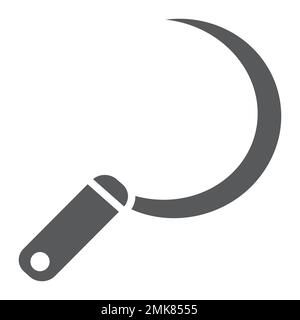 Sickle glyph icon, tool and agriculture, blade sign, vector graphics, a solid pattern on a white background, eps 10. Stock Vector