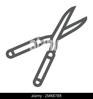 Secateurs line icon, equipment and garden, scissors sign, vector graphics, a linear pattern on a white background, eps 10. Stock Vector