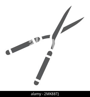 Secateurs glyph icon, equipment and garden, scissors sign, vector graphics, a solid pattern on a white background, eps 10. Stock Vector