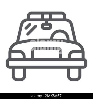 Police car line icon, vehicle and automobile, sheriff car sign, vector graphics, a linear pattern on a white background, eps 10. Stock Vector