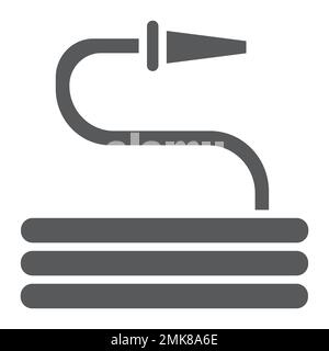 Garden hose glyph icon, tool and irrigation, sprinkler sign, vector graphics, a solid pattern on a white background, eps 10. Stock Vector