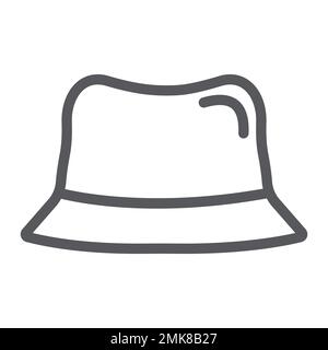 Panama hat line icon, clothes and accessory, cap sign, vector graphics, a linear pattern on a white background, eps 10. Stock Vector