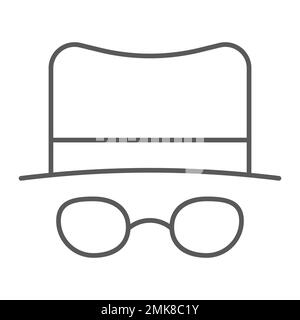 Spy thin line icon, spyware and person, detective sign, vector graphics, a linear pattern on a white background, eps 10. Stock Vector