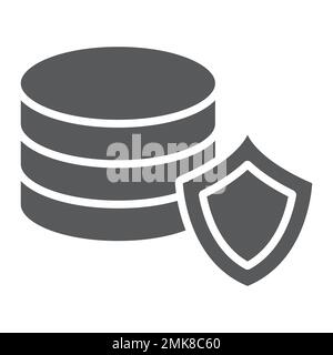 Data protection glyph icon, privacy and security, server protection sign, vector graphics, a solid pattern on a white background, eps 10. Stock Vector