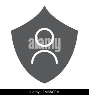 Personal protection glyph icon, privacy and security, data protection sign, vector graphics, a solid pattern on a white background, eps 10. Stock Vector