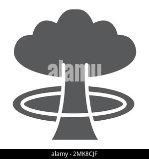 Explosion glyph icon, danger and war, nuclear explosion sign, vector graphics, a solid pattern on a white background, eps 10. Stock Vector