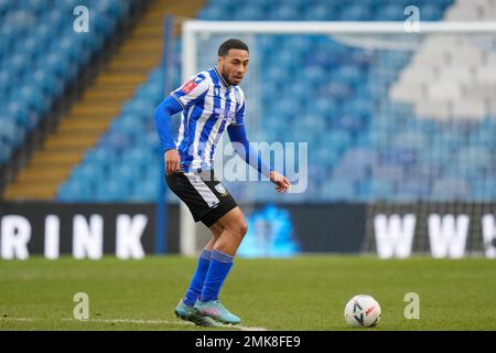 Sheffield, UK. 28th Jan, 2023. Akin Famewo #15 of Sheffield Wednesday during the Emirates FA Cup Fourth Round match Sheffield Wednesday vs Fleetwood Town at Hillsborough, Sheffield, United Kingdom, 28th January 2023 (Photo by Steve Flynn/News Images) in Sheffield, United Kingdom on 1/28/2023. (Photo by Steve Flynn/News Images/Sipa USA) Credit: Sipa USA/Alamy Live News Stock Photo