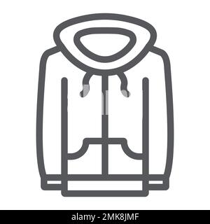 Sweatshirt line icon, clothes and sport, hoodie sign, vector graphics, a linear pattern on a white background, eps 10. Stock Vector