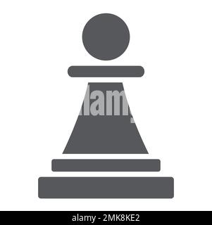 Pawn glyph icon, game and chess, chess figure sign, vector graphics, a solid pattern on a white background, eps 10. Stock Vector