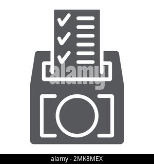 Poll glyph icon, vote and container, ballot box sign, vector graphics, a solid pattern on a white background, eps 10. Stock Vector