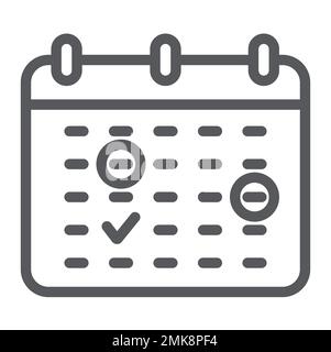 Important date line icon, month and day, calendar sign, vector graphics, a linear pattern on a white background, eps 10. Stock Vector
