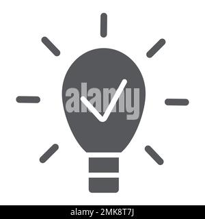 Idea glyph icon, solution and lamp, light bulb sign, vector graphics, a solid pattern on a white background, eps 10. Stock Vector