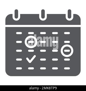 Important date glyph icon, month and day, calendar sign, vector graphics, a solid pattern on a white background, eps 10. Stock Vector