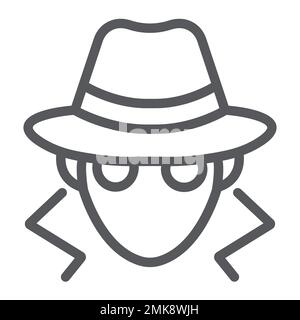 Fraud line icon, anonymity and agent, spy sign, vector graphics, a linear pattern on a white background, eps 10. Stock Vector