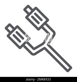 Exhaust pipe line icon, auto and detail, car part sign, vector graphics, a linear pattern on a white background, eps 10. Stock Vector