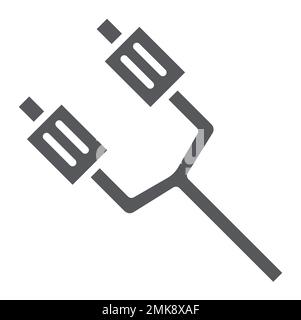 Exhaust pipe glyph icon, auto and detail, car part sign, vector graphics, a solid pattern on a white background, eps 10. Stock Vector