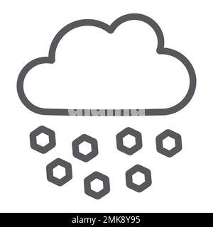 Hail line icon, weather and meteorology, cloud sign, vector graphics, a linear pattern on a white background, eps 10. Stock Vector