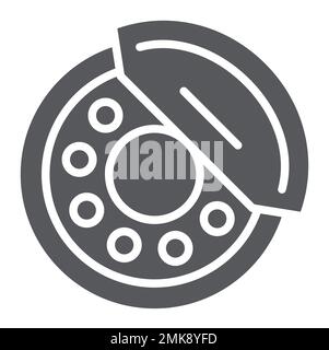 Brake pads glyph icon, auto and part, brake shoe sign, vector graphics, a solid pattern on a white background, eps 10. Stock Vector