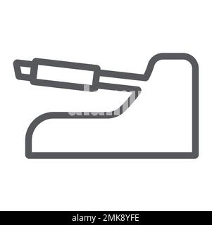 Handbrake line icon, auto and part, car brake sign, vector graphics, a linear pattern on a white background, eps 10. Stock Vector
