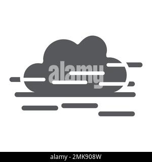 Fog glyph icon, weather and forecast, humidity sign, vector graphics, a solid pattern on a white background, eps 10. Stock Vector