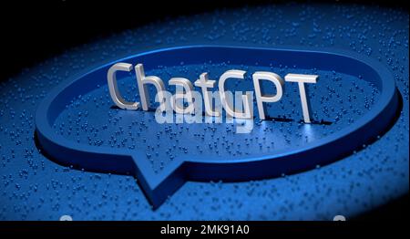 ChatGPT Artificial Intelligence Chatbot Technology, ChatGPT OpenAI Conversation Automation Stock Photo