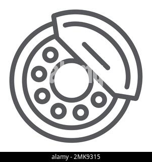 Brake pads line icon, auto and part, brake shoe sign, vector graphics, a linear pattern on a white background, eps 10. Stock Vector