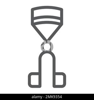 Eyelash curler line icon, accessory and beauty, pliers sign, vector graphics, a linear pattern on a white background, eps 10. Stock Vector