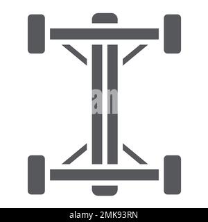Car chassis frame glyph icon. Silhouette symbol. Negative space. Vector ...